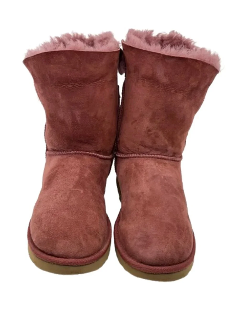 UGG~ Nash Classic~SUEDE SHEEPSKIN SHEARLING ANKLE BOOTS in Pink Burgundy Size 9